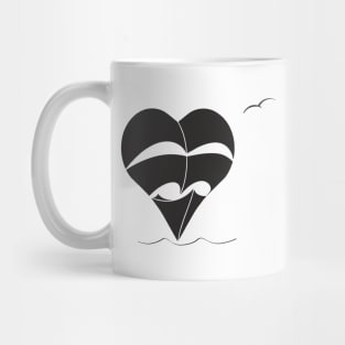 Lonely Heart-Sailboat (black sails) Mug